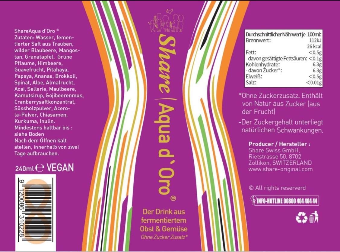 Share Aqua d'Oro-Getränk