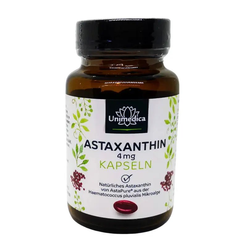 Astaxanthin - AstaPure® - 4 mg je Kapsel - NahrungsergänzungUnimedica Kornkammer Natur