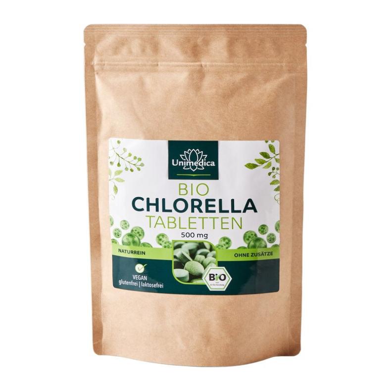 Chlorella Bio 500 Tabletten - mit je 500 mg reinem Chlorella Pulver - laborgeprüft und naturrein 250g - Nahrungsergänzung
