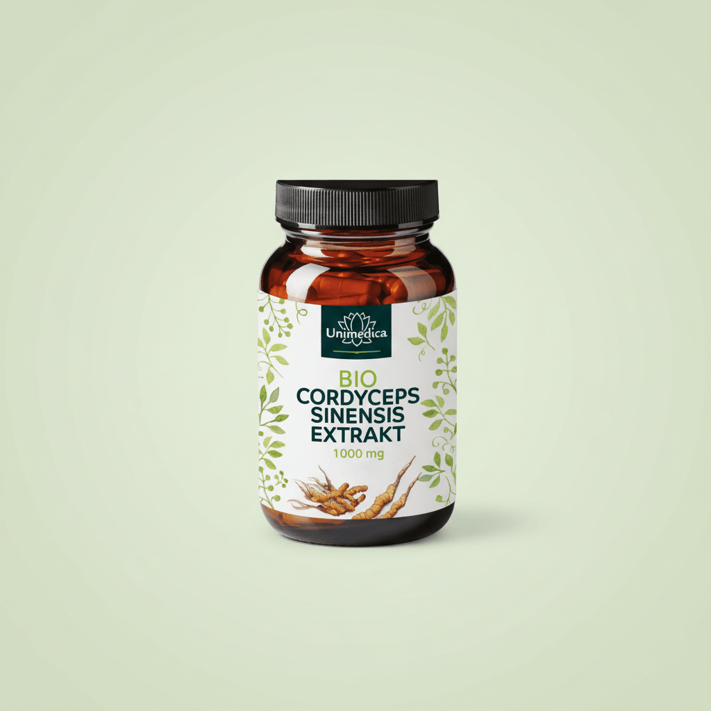 Bio Cordyceps - 1000 mg pro Tagesdosis (2 Kapseln) - mit 30 % Polysacchariden 90 Kapseln - NahrungsergänzungUnimedica Kornkammer Natur