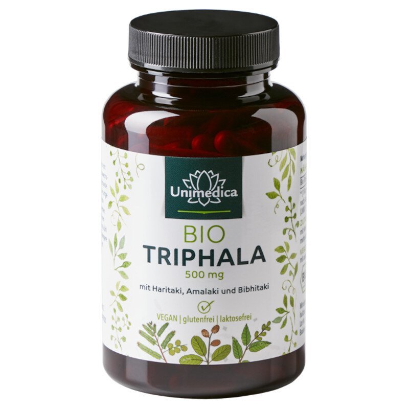 Bio Triphala - 500 mg pro Tagesdosis - 180 Kapseln unimedica - Nahrungsergänzung Unimedica Kornkammer Natur