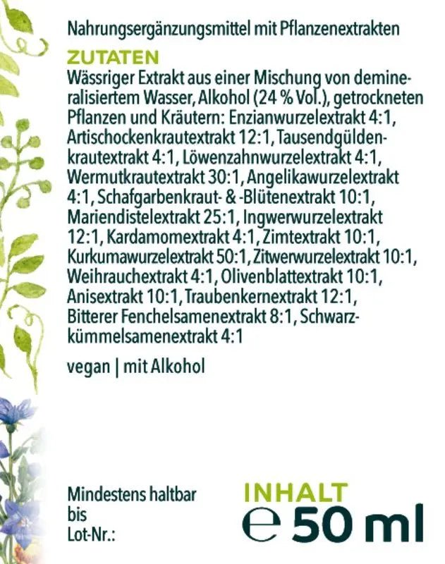 Bitterspray - aus 19 ausgewählten Naturkräutern - 50 ml - Nahrungsergänzung Unimedica Kornkammer Natur