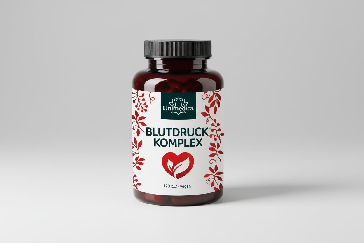 Blutdruck Komplex hochdosiert - L - Arginin, Q10, Nattokinase, OPC - 120 Kapseln - Nahrungsergänzung Unimedica Kornkammer