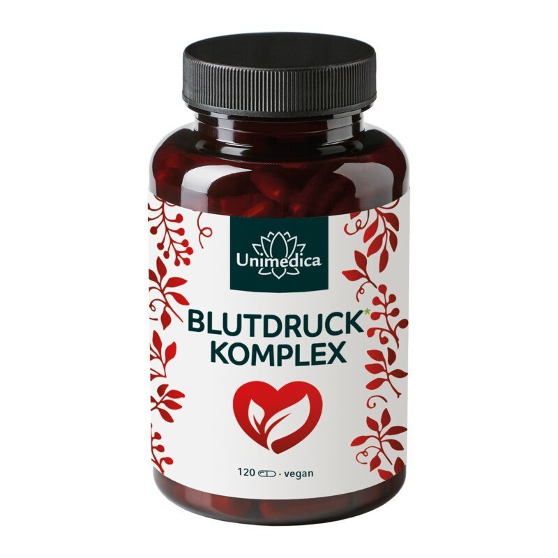 Blutdruck Komplex hochdosiert - L - Arginin, Q10, Nattokinase, OPC - 120 Kapseln - Nahrungsergänzung Unimedica Kornkammer