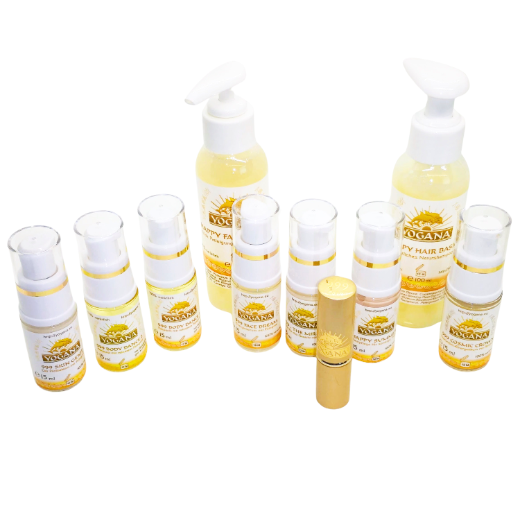 Delphinset 4 - 10 Produkte von Yogana Delphinset 4 für Gesicht Körper und Kopf (Haare) Schönheit Kopf Haare Lippen Haut Körper Frau Lotion Creme Gesichtscreme gegen Falten Kornkammer Natur