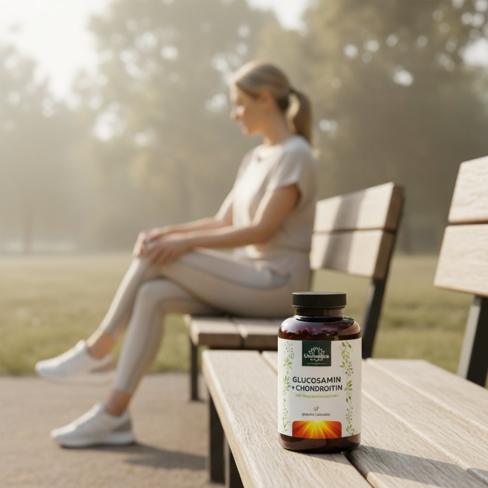 Glucosamin Chondroitin hochdosiert - 1000mg/1200mg + Vitamin C - 180 Kapseln - NahrungsergänzungUnimedica Kornkammer Natur
