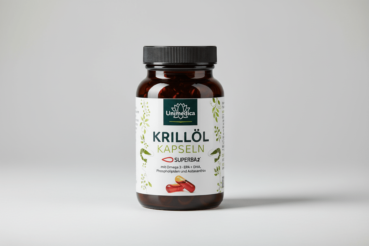 Krillöl SUPERBA 2™ - reich an Omega - 3 - Fettsäuren EPA + DHA - 1.000 mg Krillöl - 120 Kapseln - Nahrungsergänzung Unimedica