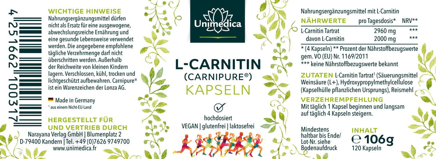 L-Carnitin Carnipure Kapseln hochdosiert Vegan glutenfrei und laktosefrei