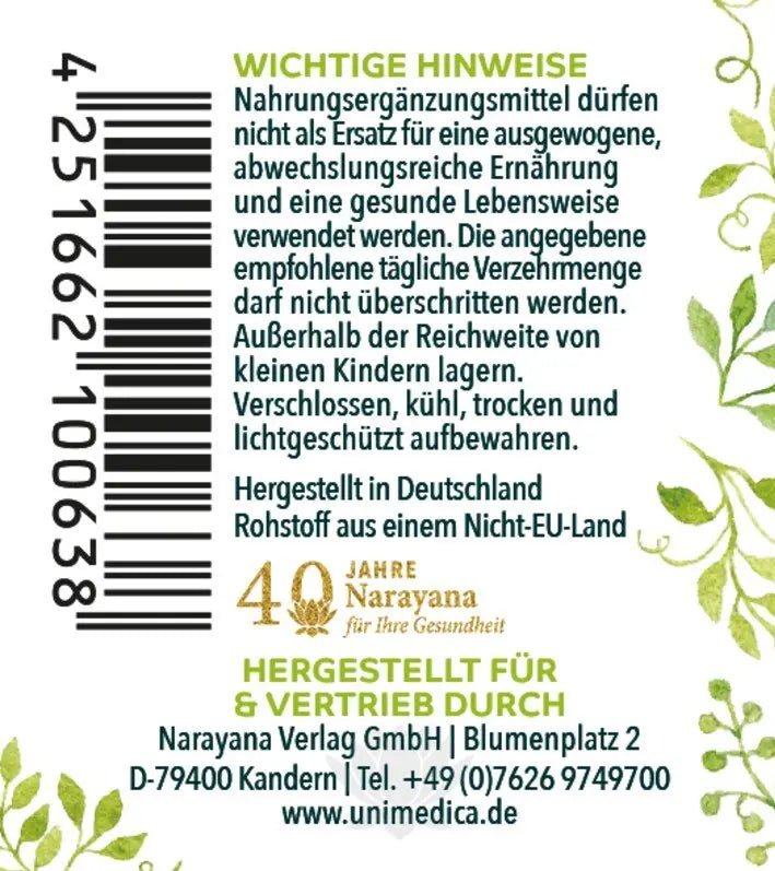 L - Carnosin - 1000 mg pro Tagesdosis (2 Kapseln) - hochdosiert - 60 Kapseln - Nahrungsergänzung Unimedica Kornkammer Natur