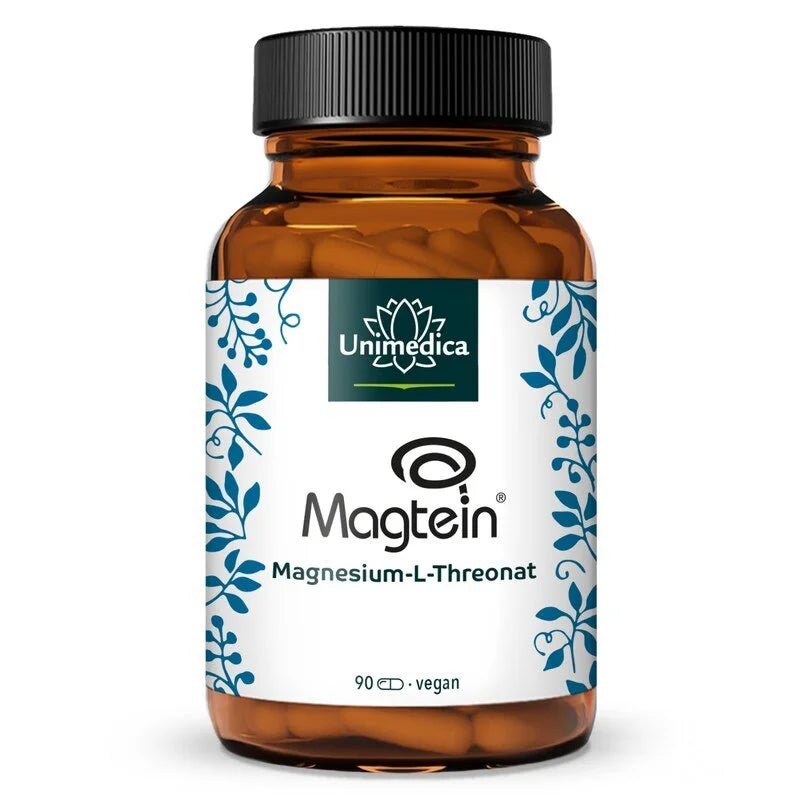 Magnesium L - Threonat - Magtein® - 144 mg Magnesium pro Tagesdosis (3 Kapseln) - 90 Kapseln - Nahrungsergänzung Unimedica