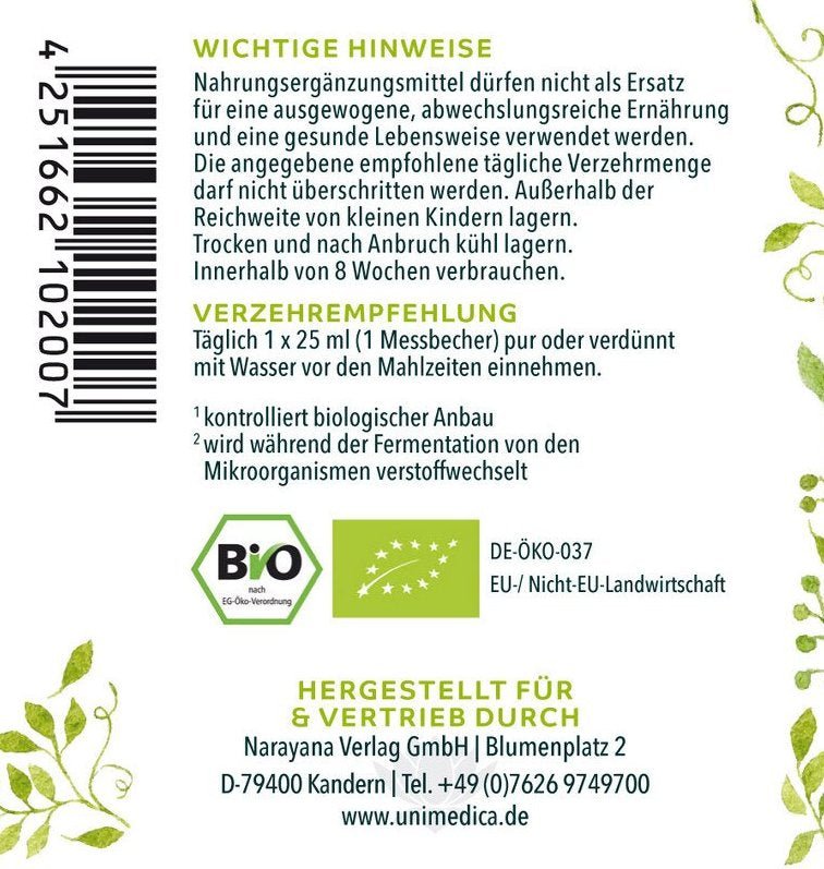 MikroVeda (R) Life Pure - Biotisches Enzym-Ferment 33 Bakterienstämme lebendiger Mikroorganismen - 500 ml - Nahrungsergänzung