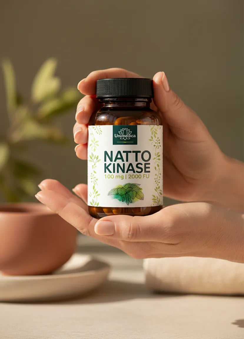 Nattokinase - 100 mg / 2000 FU pro Tagesdosis - Nahrungsergänzung Unimedica Kornkammer Natur Stylebild