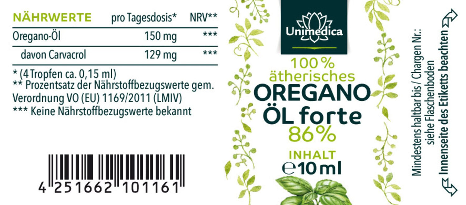Oregano Öl Forte Unimedica 100% ätherisches Öl Kornkammer Natur