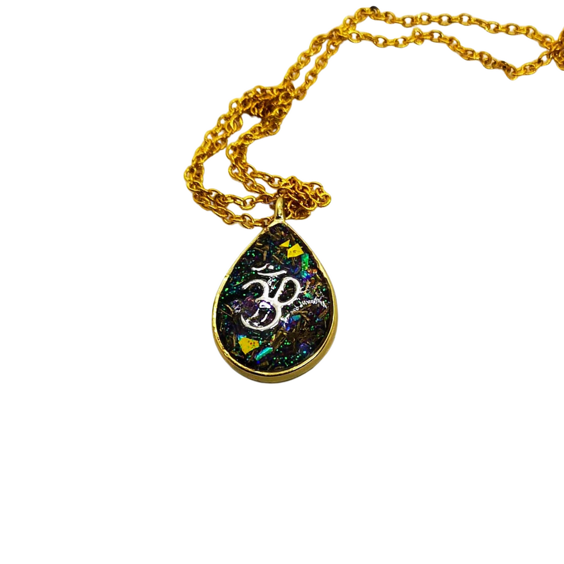 Orgonit-Tropfenanhänger mit OM-Symbol