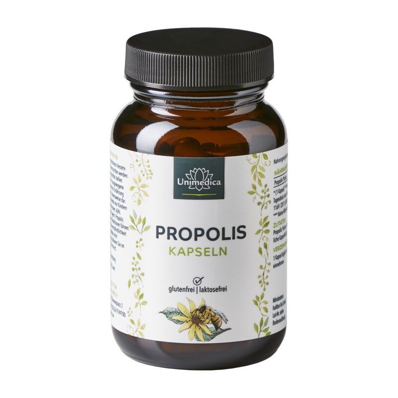 Propolis Kapseln - 1.000 mg Propolisextrakt pro Tagesdosis (2 Kapseln) - Nahrungsergänzung Unimedica Kornkammer Natur
