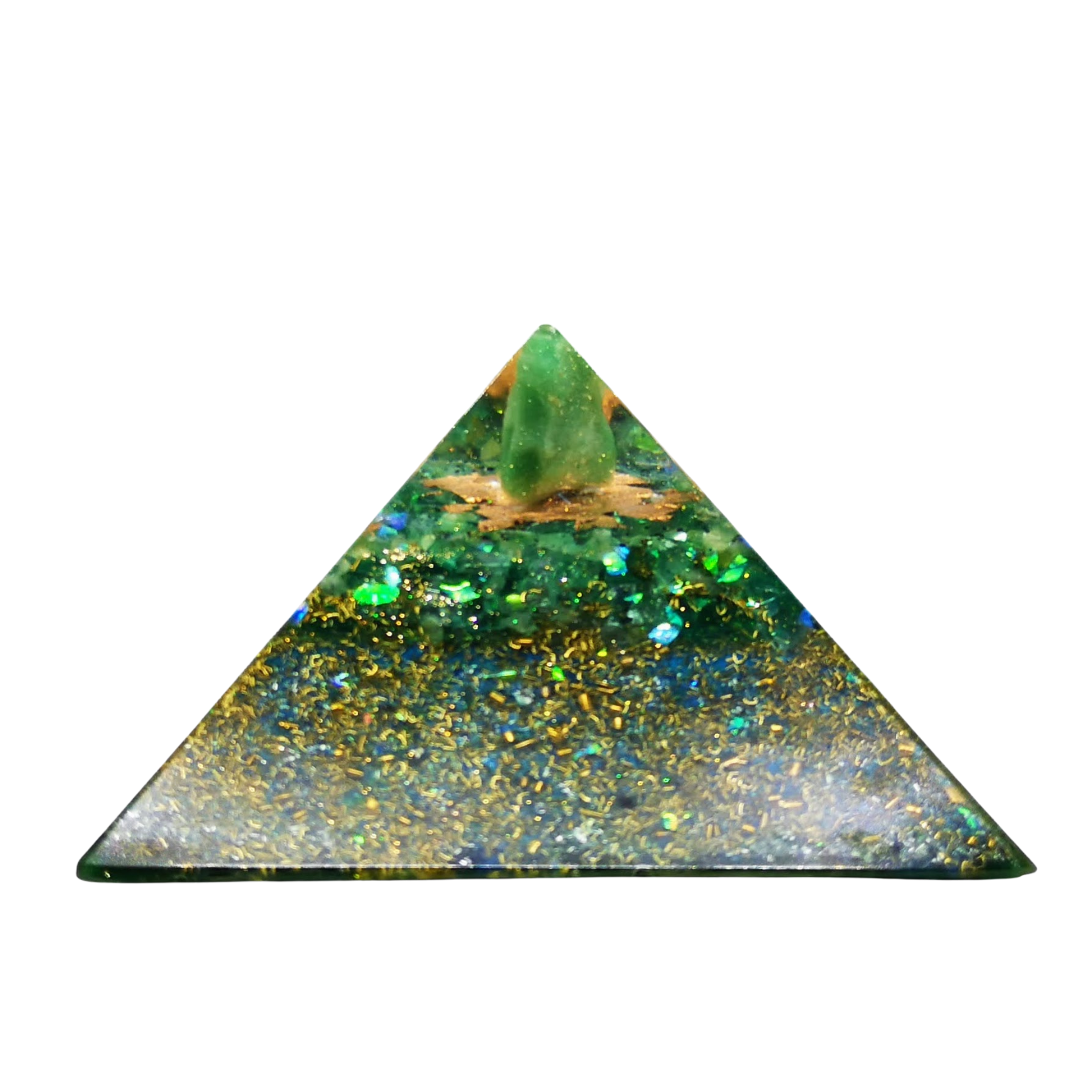 Große Orgonit - Cheops - Pyramide mit GRÜNEM QUARZ - ElektrosmogJ. Selfa Kornkammer Natur