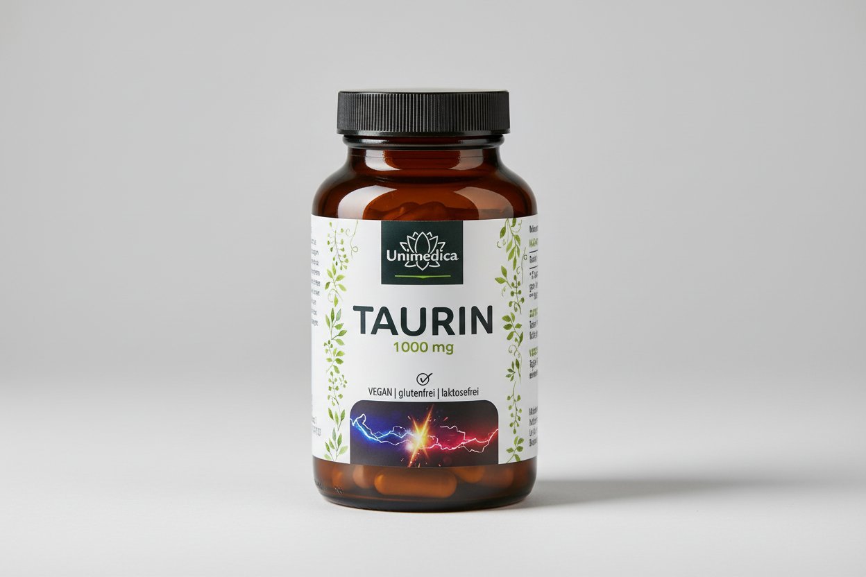 Taurin - 1000 mg pro Tagesdosis (2 Kapseln) - 180 Kapseln - NahrungsergänzungUnimedica Kornkammer Natur