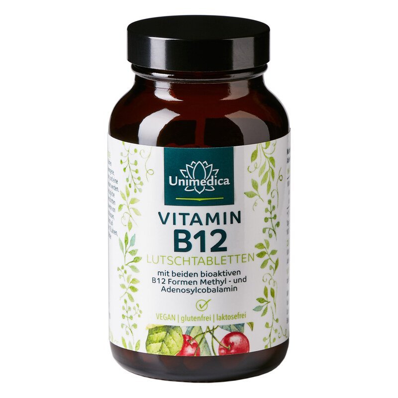 Vitamin B12 - 500 µg pro Tagesdosis 100 Lutschtabletten - NahrungsergänzungUnimedica Kornkammer Natur
