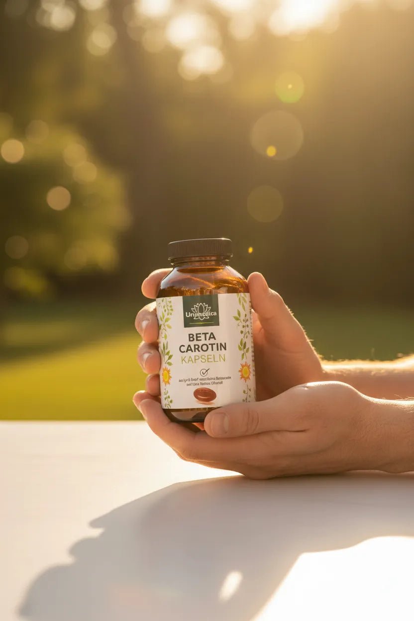 Beta Carotin - aus Lyc - O - Beta® - 15 mg - 25.000 IE pro Tagesdosis - 180 Softgelkapseln - Nahrungsergänzung - Unimedica Kornkammer Natur