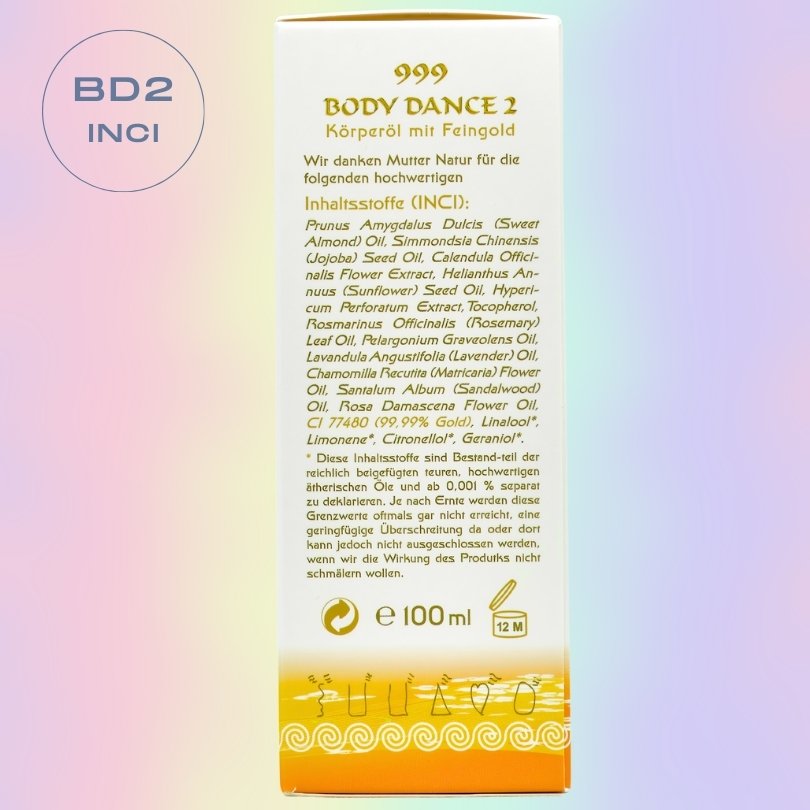 Body Dance 2 Körperöl mit Feingold aromatischen orientalischen Kräutern und Ölen fungiert als Herzöffner