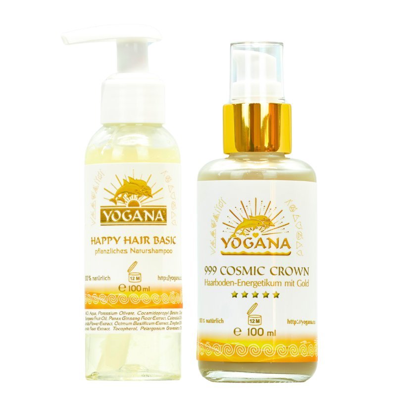 Delphinset 1 für den Kopf (Happy Hair und Cosmic Crown je 100ml) - ShampooYogana Kornkammer Natur