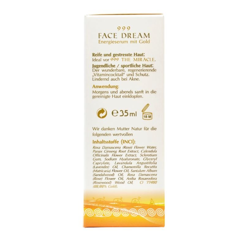 999 Face Dream Goldserum - Anti - Aging Gesichtspflege mit 999 Feingold - Yogana - CremeYogana Kornkammer Natur