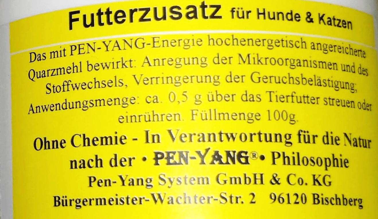 Futterzusatz für Hunde und Katzen - NahrungsergänzungPen - Yang Kornkammer Natur