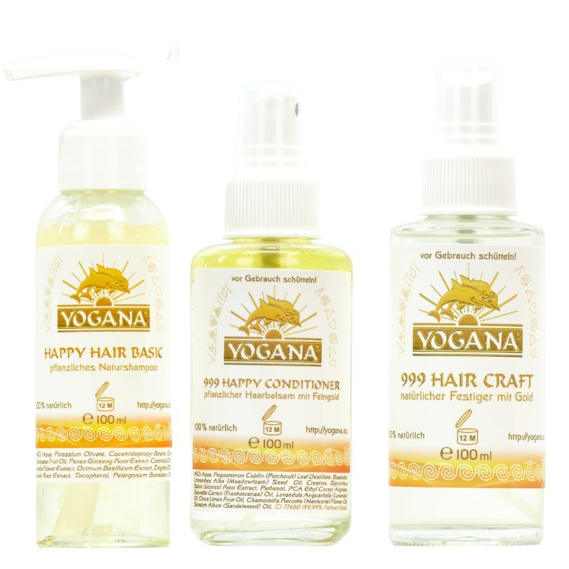 Golden Haar Trio Set zur Haarpflege von Yogana - HaarprodukteYogana Kornkammer Natur