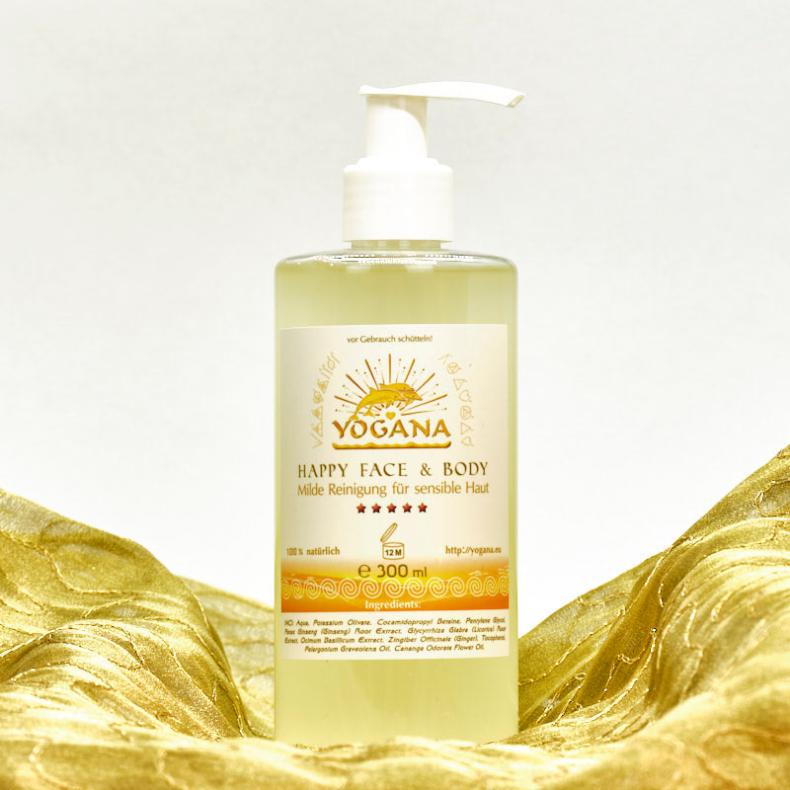 happy face and body wasch gel waschgel natur fuer gesicht und koerper yogana 100ml kornkammer natur