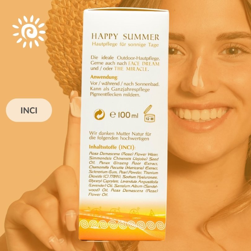Yogana Happy Summer - 100ml inci Hautpflege für sonnige Tage Kornkammer Natur