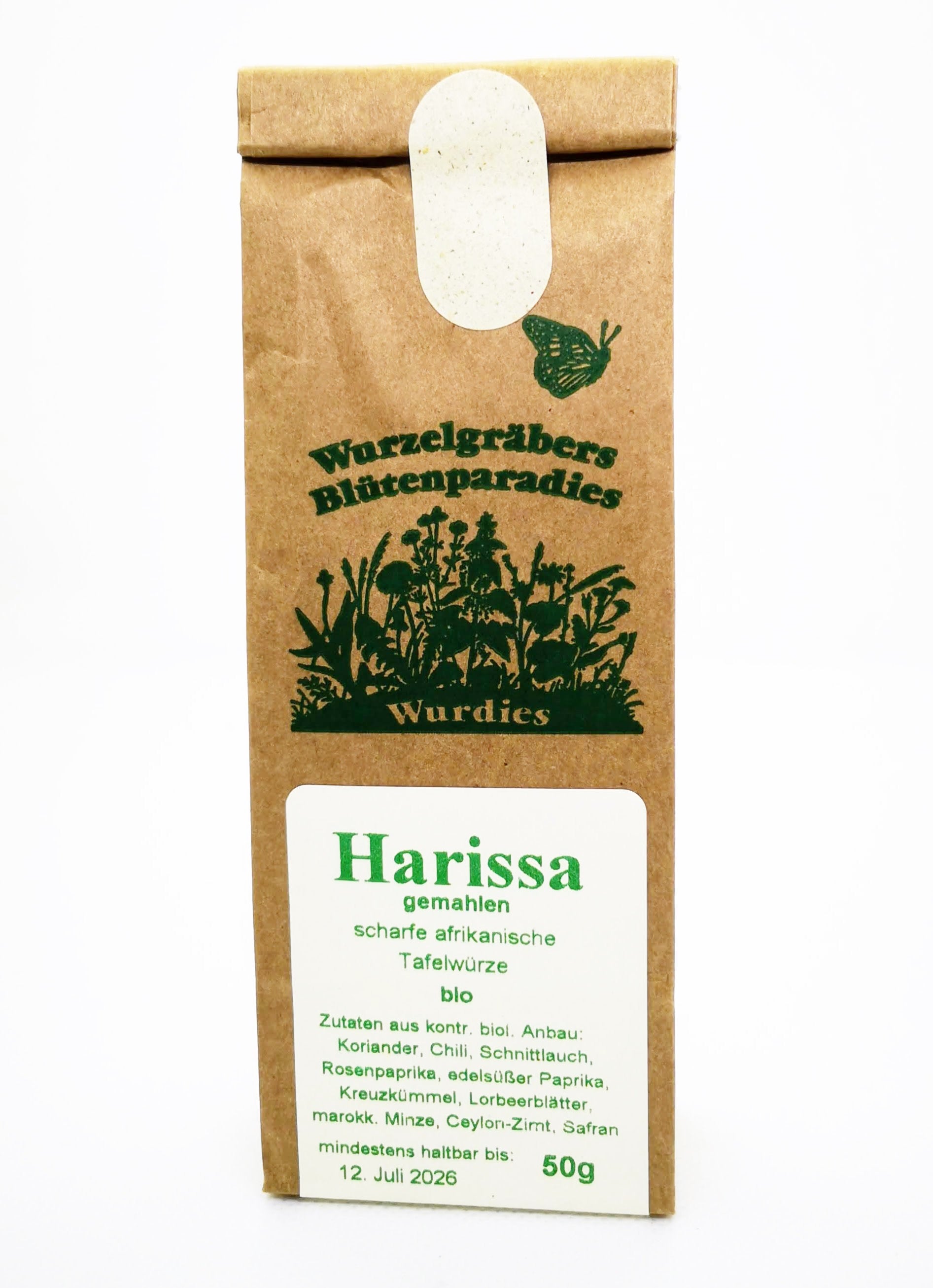 Harissa, gemahlen Bio 50g - Gewürze - Wurdies - Kornkammer Natur