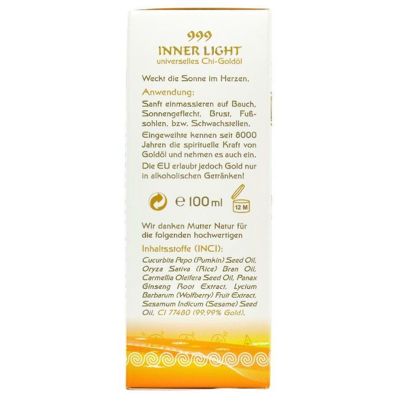 999 Inner Light HA Goldöl (Innere Drüse) - Körperöl/lotion Yogana Kornkammer Natur