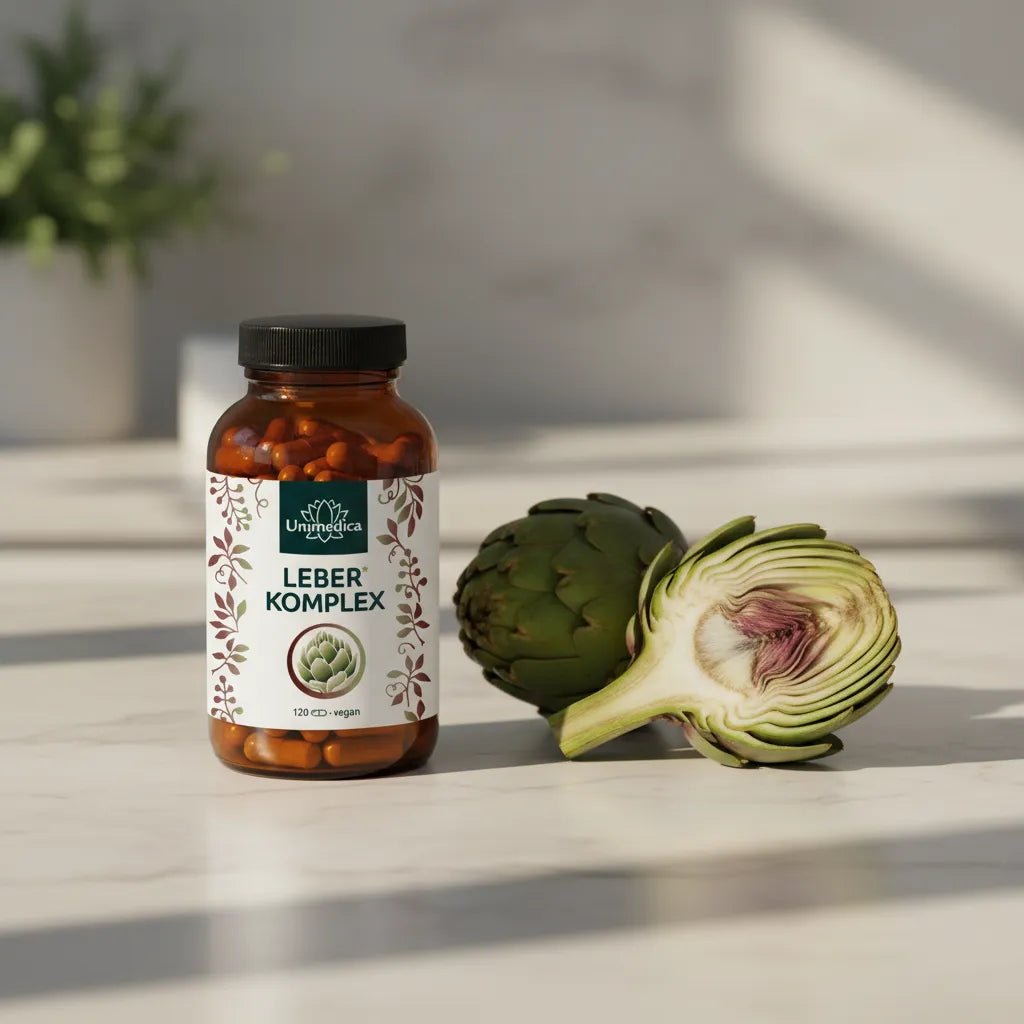 Leber Komplex mit Vitaminen - 120 Kapseln - Nahrungsergänzung - Unimedica - Kornkammer Natur -artischocke