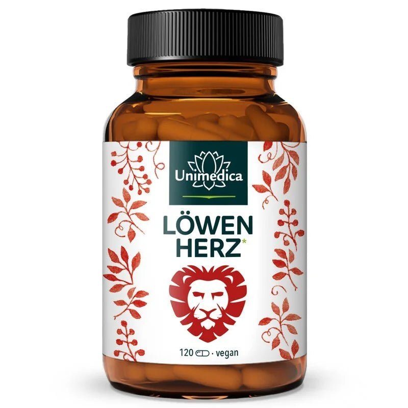 Löwenherz* - Komplex mit Kalium, Weißdornextrakt, OPC, Q10, Thiamin - 120 Kapseln - NahrungsergänzungUnimedica Kornkammer Natur