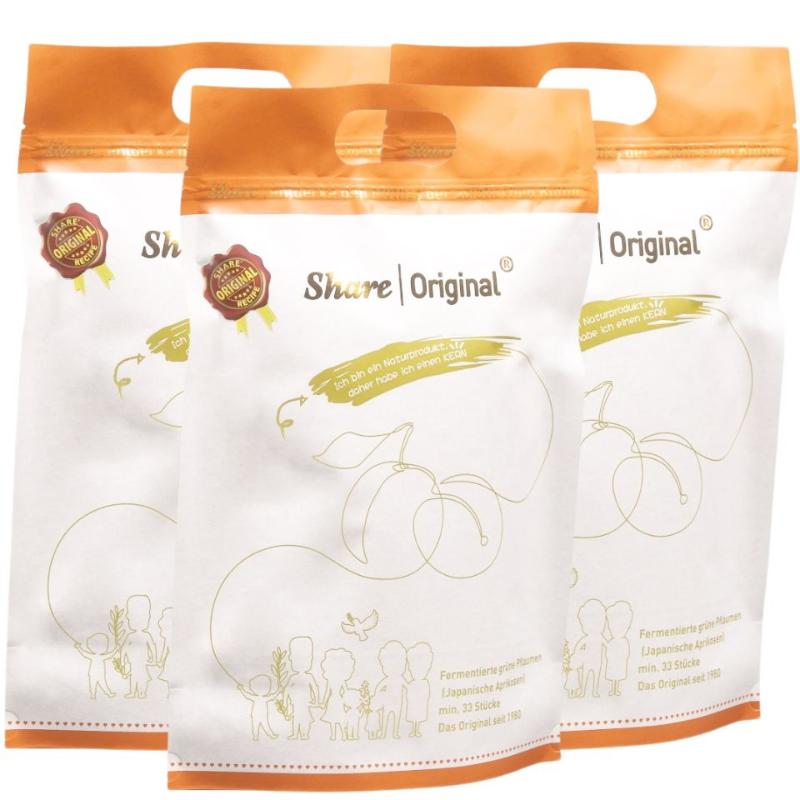 Share Original Japanische Aprikose (fermentierte grüne Pflaume) - Nahrungsergänzung Share 3x500g Kornkammer Natur