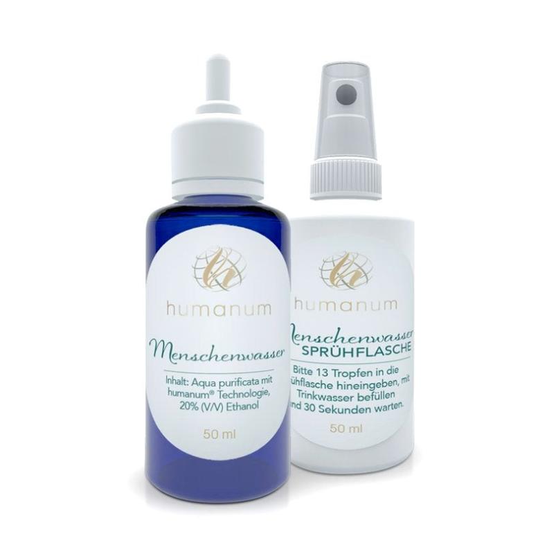 Menschenwasser 50ml (humanum) Wasser Wasserveredlung Wasser Urprinzip Mann Frau De-Information Aura