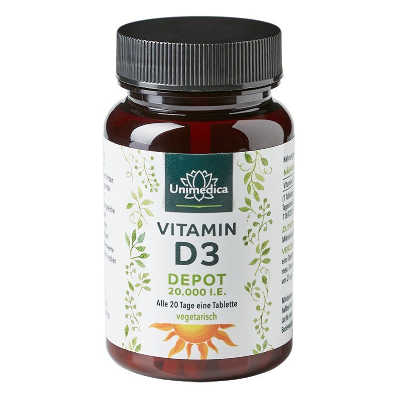 Vitamin D3 Depot 20.000 I.E. - Nahrungsergänzung Unimedica Kornkammer Natur