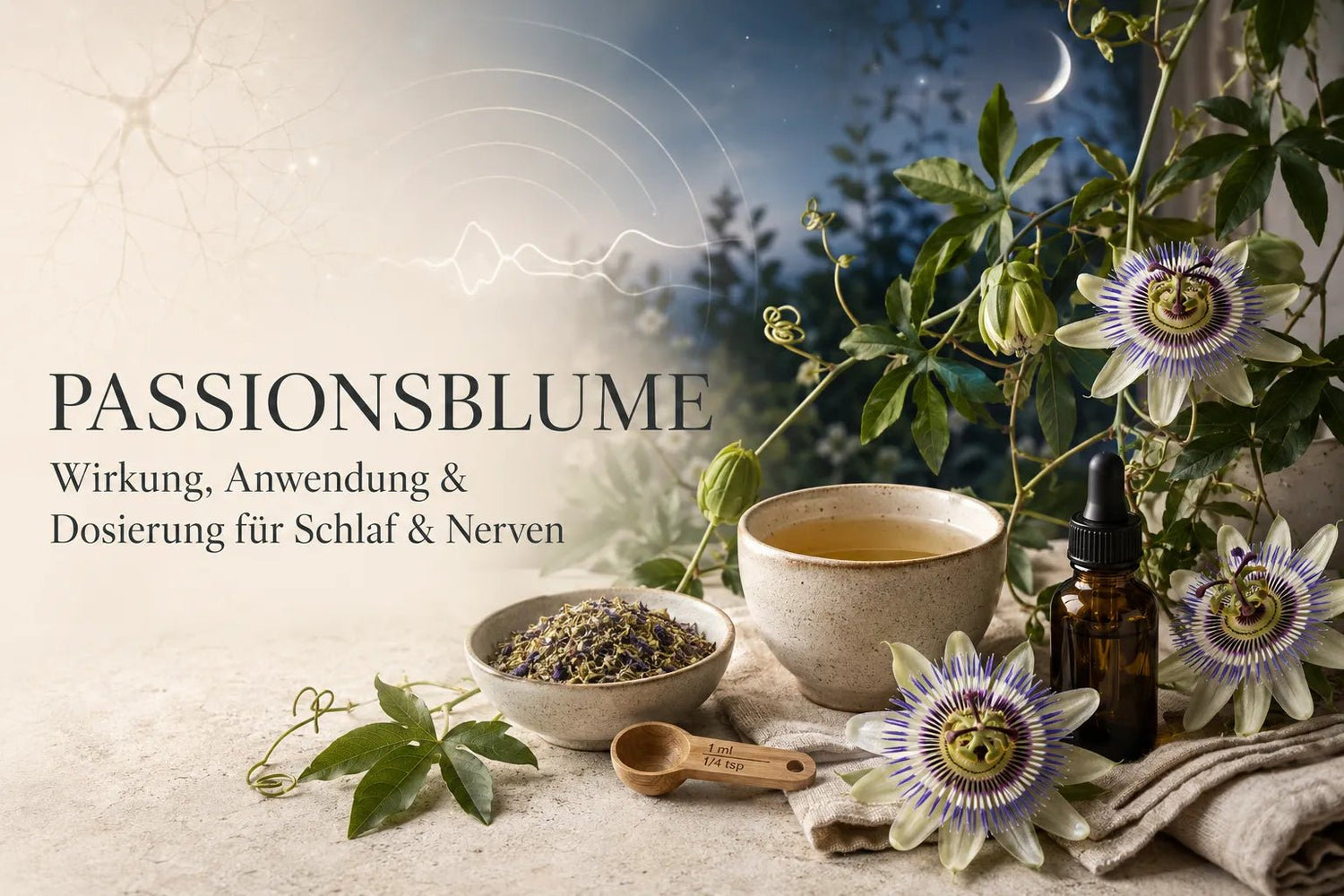 Passionsblume (Passiflora incarnata): Wirkung, Anwendung & Dosierung für Schlaf & Nerven