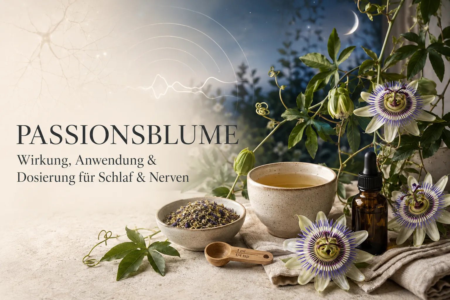 Passionsblume (Passiflora incarnata): Wirkung, Anwendung & Dosierung für Schlaf & Nerven