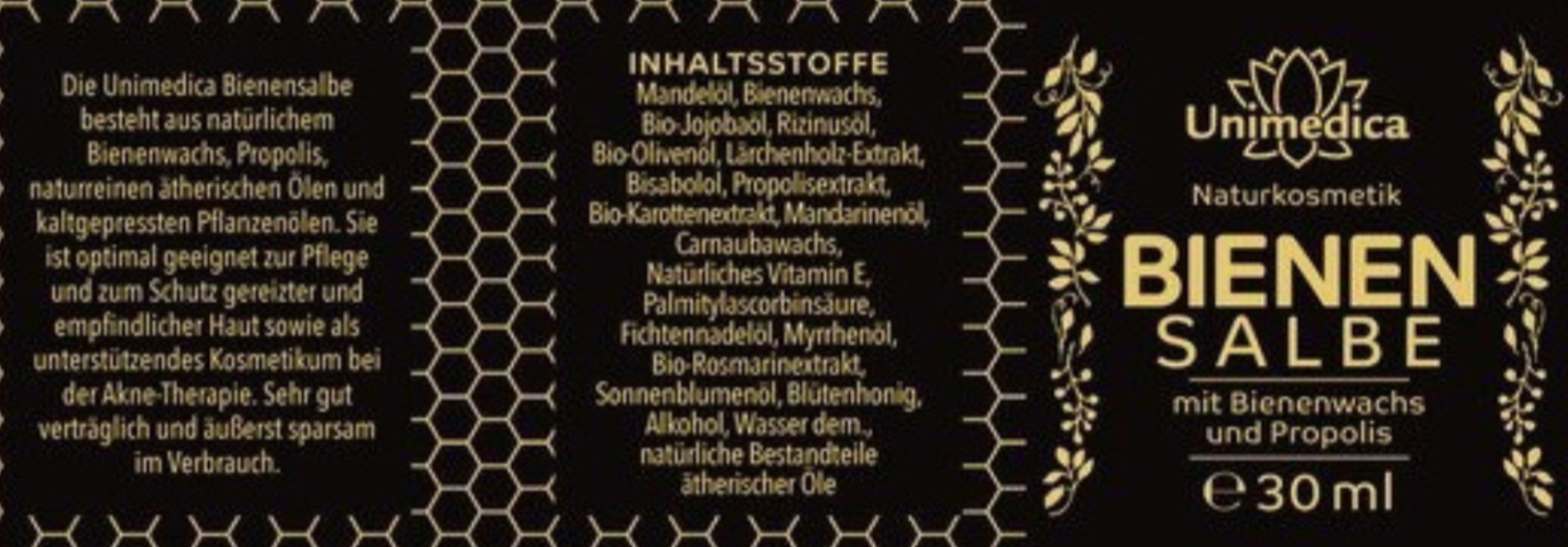 Bienensalbe - mit Bienenwachs und Propolis - 30 ml