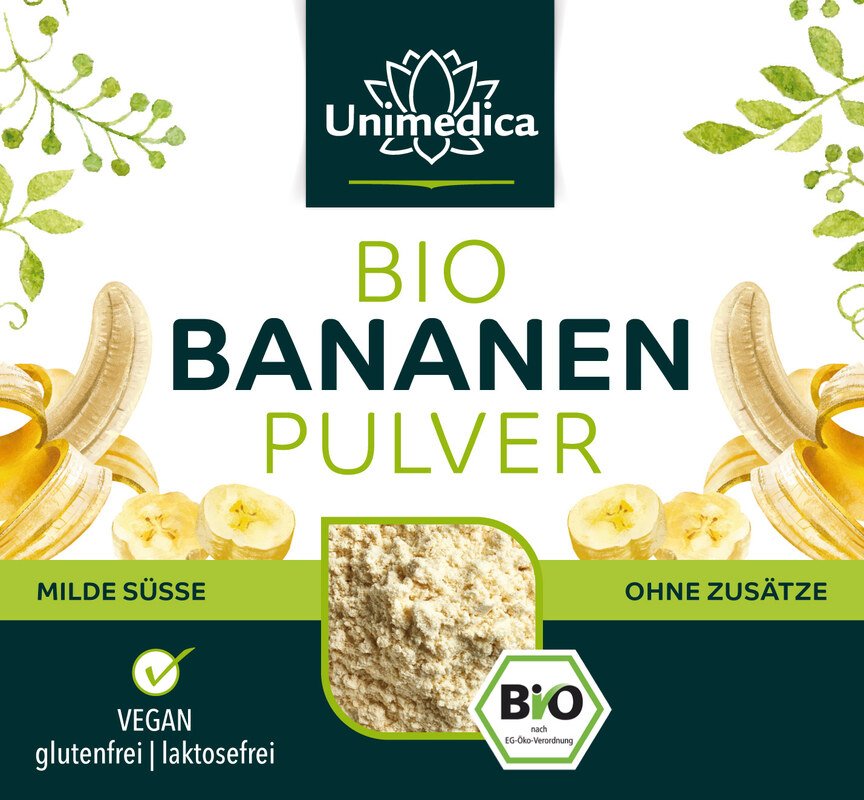 Bio Bananen Pulver - naturrein - milde Süße - 250 g - vegan