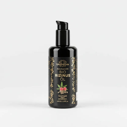Bio Rizinusöl - 200 ml - von Unimedica Kornkammer Natur Hautpflegeöl vegan und kaltgepresst Packshot