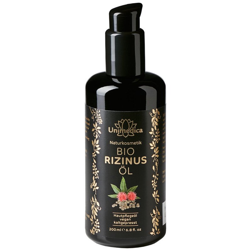 Bio Rizinusöl - 200 ml - von Unimedica Kornkammer Natur Hautpflegeöl vegan und kaltgepresst 