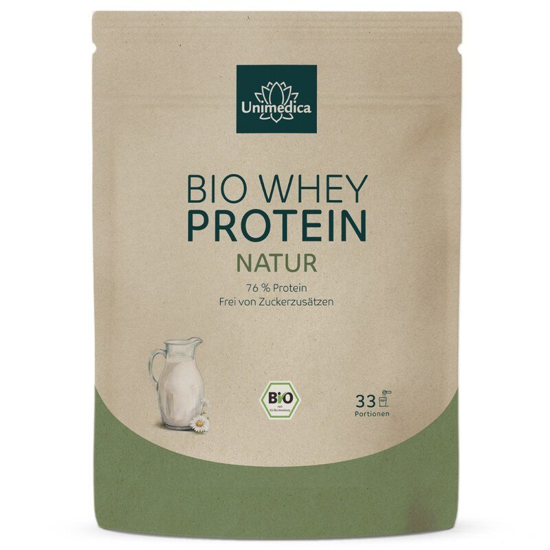 Bio Whey Protein - Natur - 76 % Protein - 1 kg - NahrungsergänzungUnimedica Kornkammer Natur
