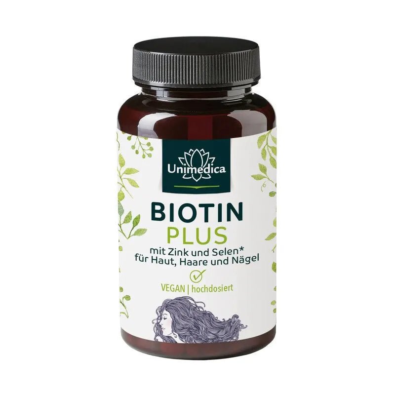 Biotin Plus mit Selen und Zink* - für Haut, Haare und Nägel - 365 Tabletten - NahrungsergänzungUnimedica Kornkammer Natur