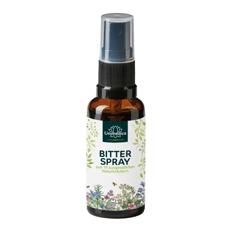Das &quot;Bitter Spray&quot; von Unimedica enthält eine Mischung aus 19 ausgewählten Naturkräutern