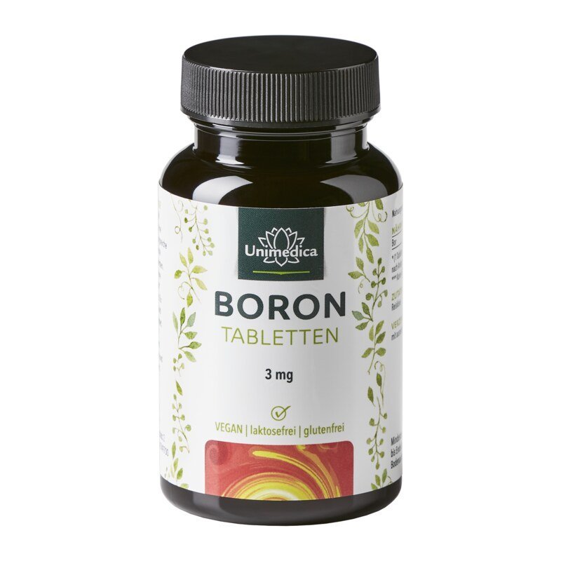 Bor (Borax) - 3 mg pro Tagesdosis (1 Tablette) - 365 Tabletten - Nahrungsergänzung Unimedica Kornkammer Natur