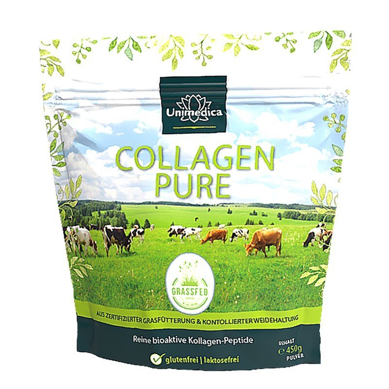 Collagen Pure - Kollagenprotein - aus LIAF zertifizierter Weidehaltung - 450 g Pulver - Nahrungsergänzung Unimedica