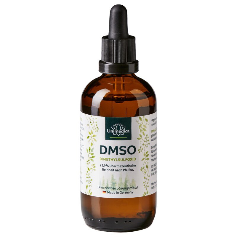 DMSO (DIMETHYLSULFOXID) von Unimedica ist frei von Aromen, Farbstoffen, Stabilisatoren, Konservierungsmitteln und Trennmitteln wie Magnesiumstearat sowie gentechnikfrei,
