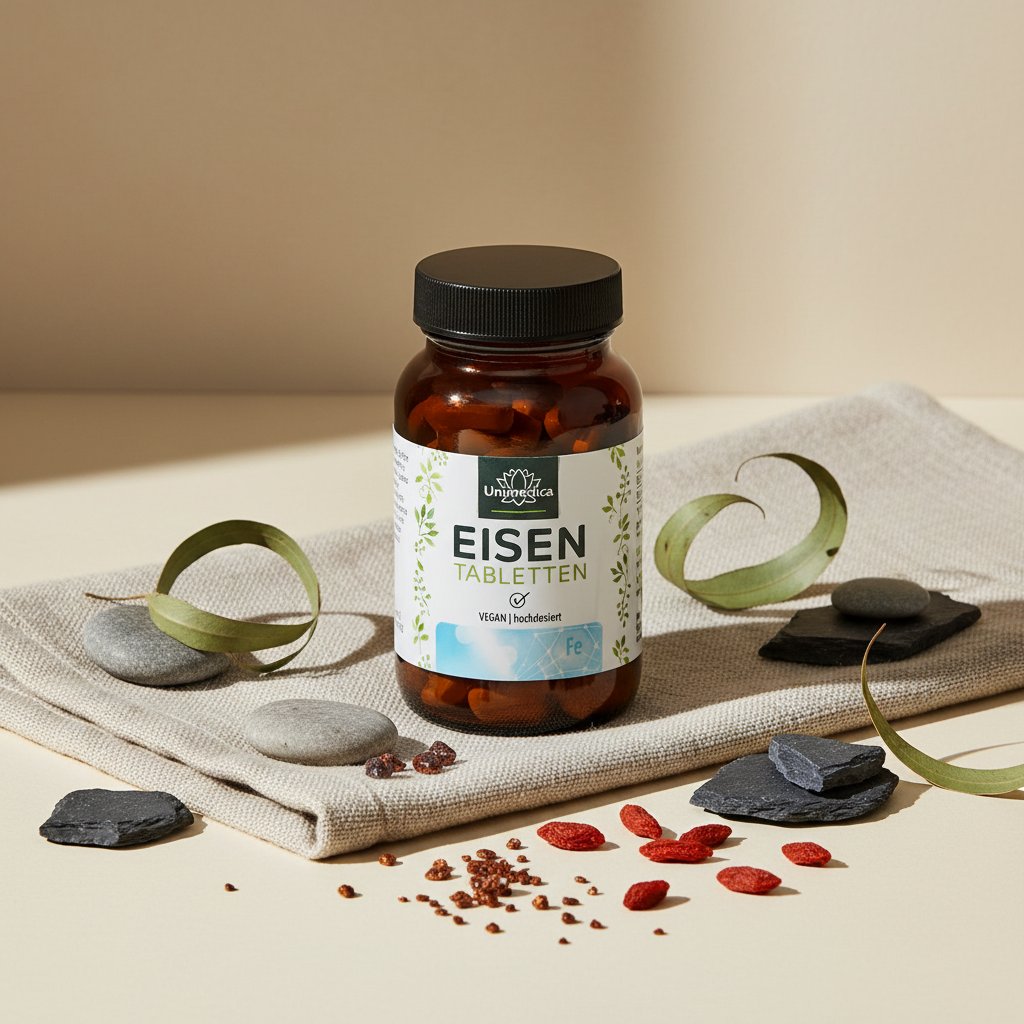 Eisen Bisglycinat - 40 mg Eisen und 40 mg Vitamin C pro Tagesdosis (1 Tablette) - hochdosiert - 120 Tabletten Style